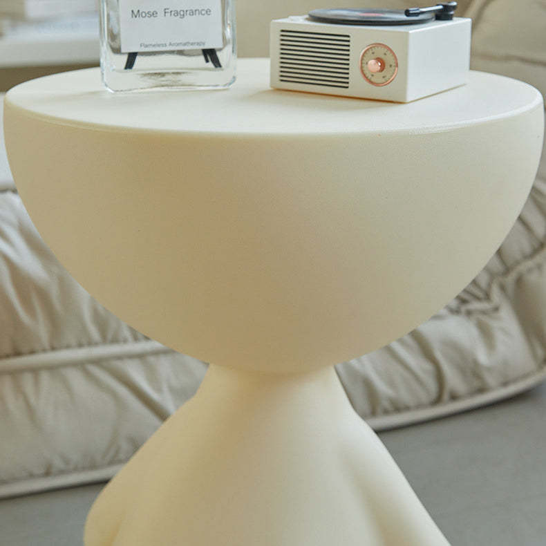 Minimalist Flat Round End Table — Orange