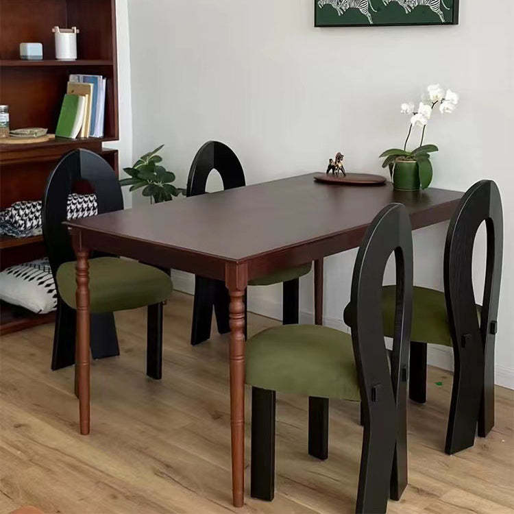 French Velvet Wood Mermaid Dining Chair