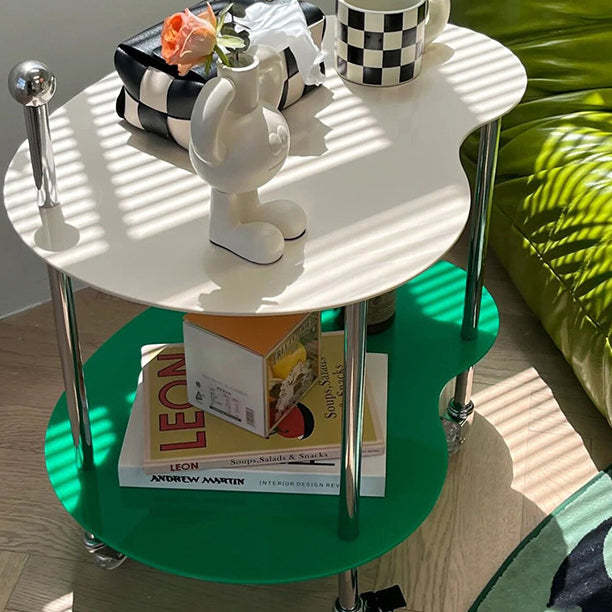 Nordic Cloud Acrylic Rolling Side Table 2-Tier