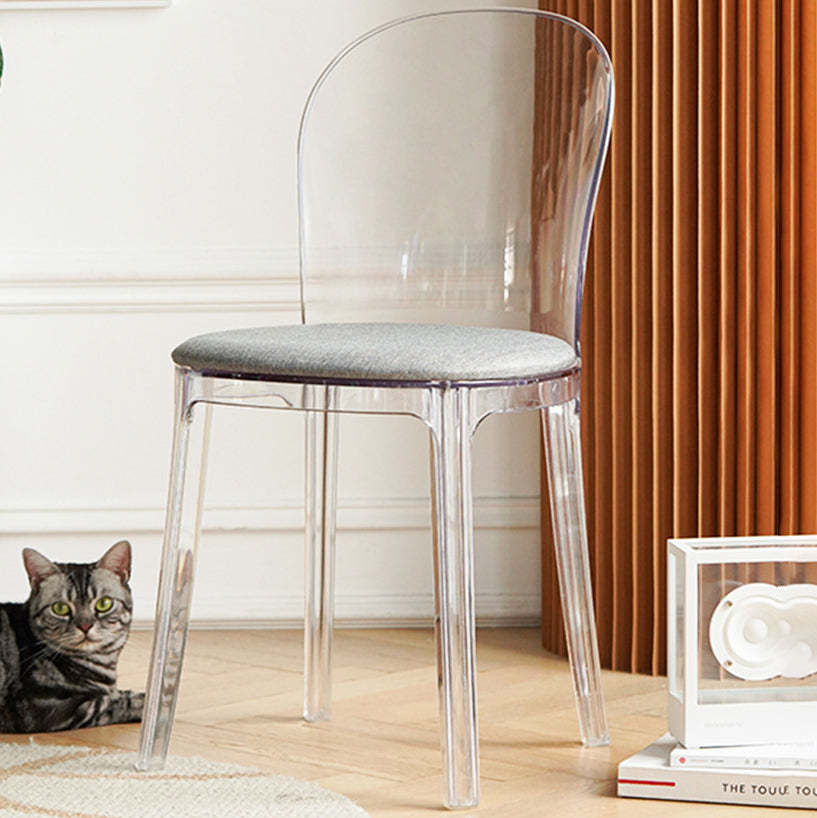 Scandinavian Curved Plastic Fabric Chair