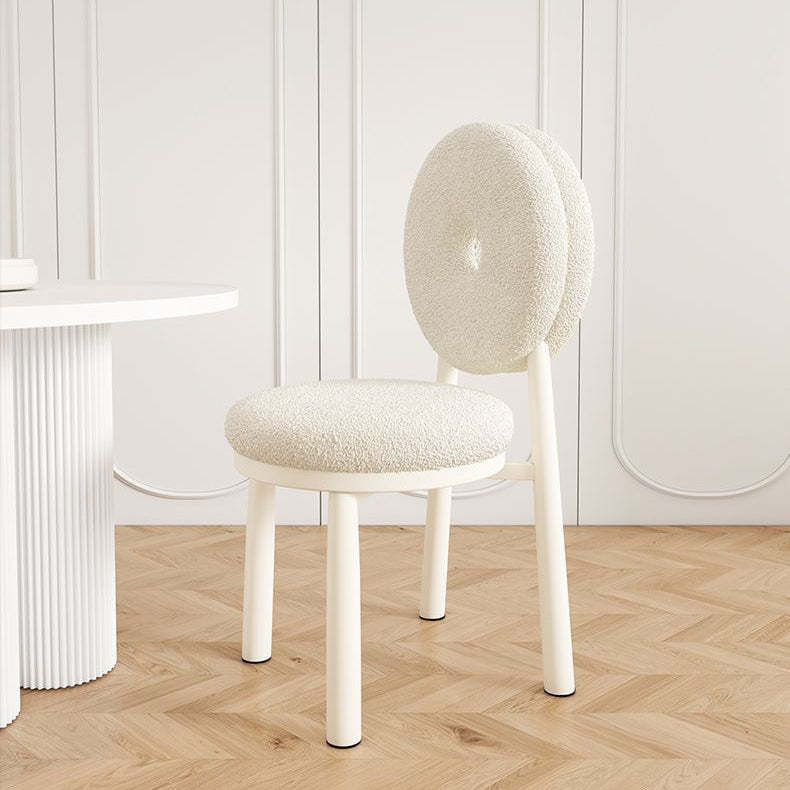 Nordic Lambswool Steel Round Dining Chair