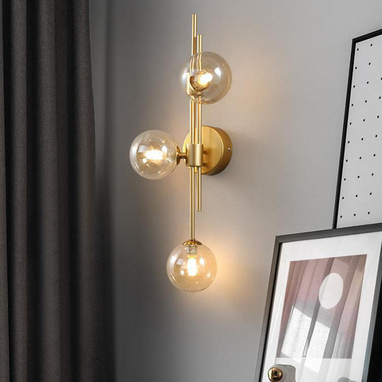 Minimalist orb glass wall sconces — Left / Smoke / 220V-240V (UK/AU
