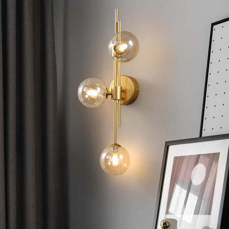 Minimalist orb glass wall sconces — Left / Smoke / 220V-240V (UK/AU