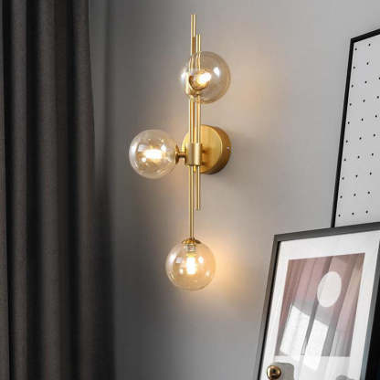 Minimalist orb glass wall sconces — Left / Smoke / 220V-240V (UK/AU