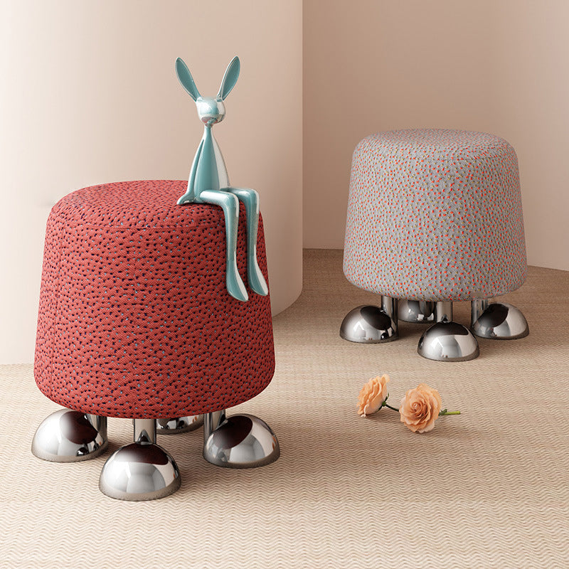 Modern Wood Stainless Steel Vanity Stool — Bule