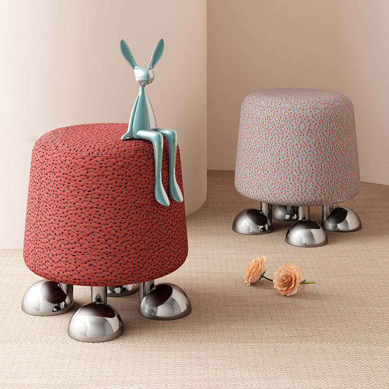 Modern Wood Stainless Steel Vanity Stool — Bule
