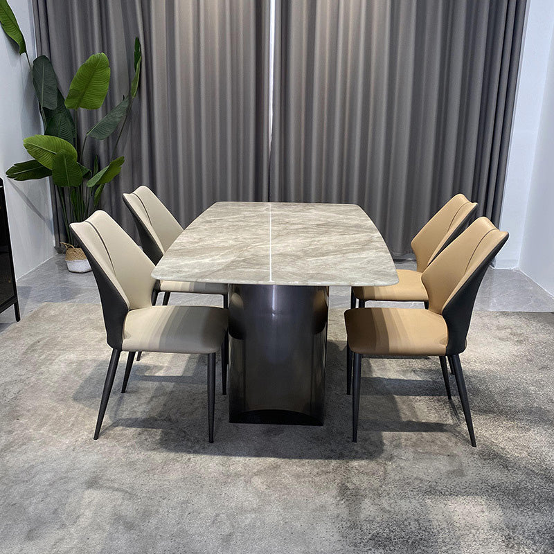 Contemporary Microfiber Leather Steel Dining Chair