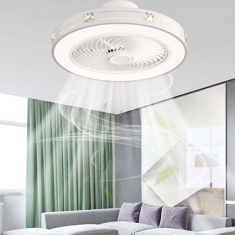 Minimalist Iron Copper LED Flush Mount Ceiling Fan Light