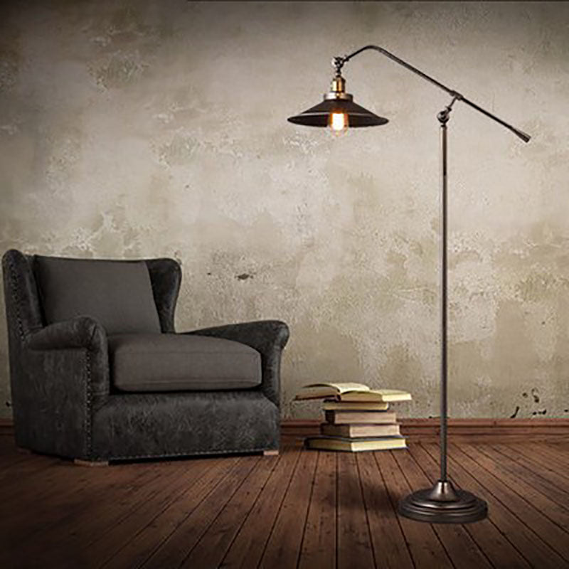 Contemporary cylindrical arm bronze iron floor lamps, Lighom — 220V-240V (UK/AU)