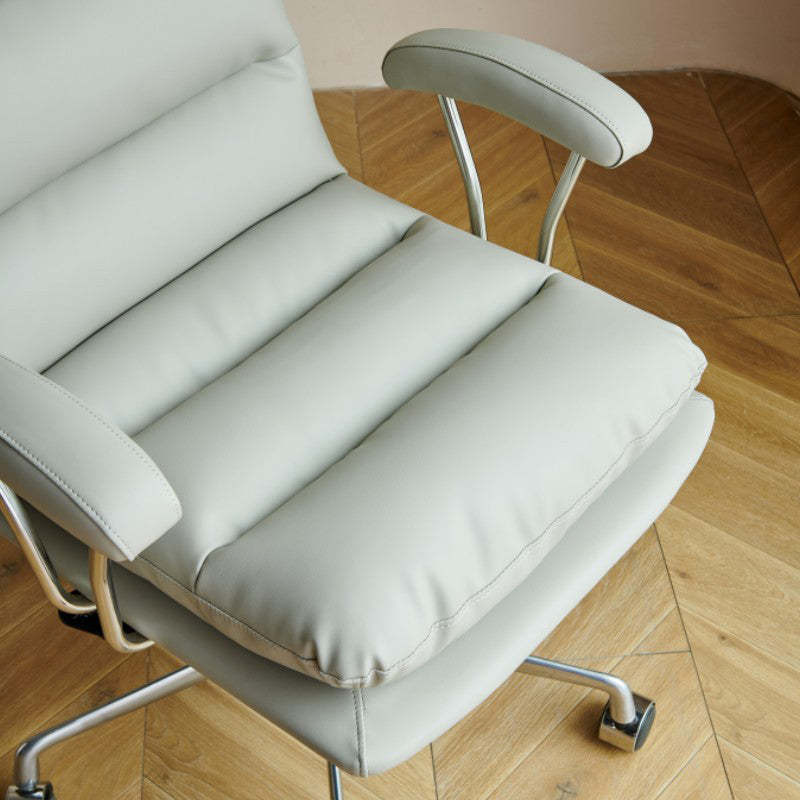 Minimalist Striped Upholstered Steel Desk Chair