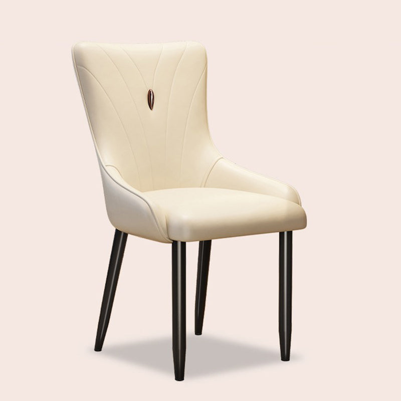Scandinavian Leather Steel Latex Dining Chair