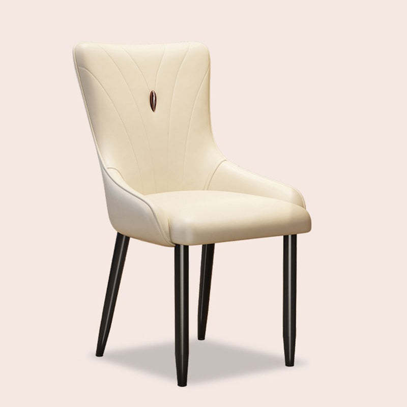Scandinavian Leather Steel Latex Dining Chair