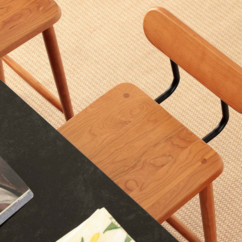 Nordic Square Wood Iron Bar Stool