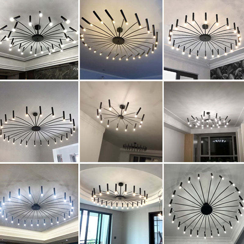 Scandinavian Radioactive Iron Aluminum Chandelier