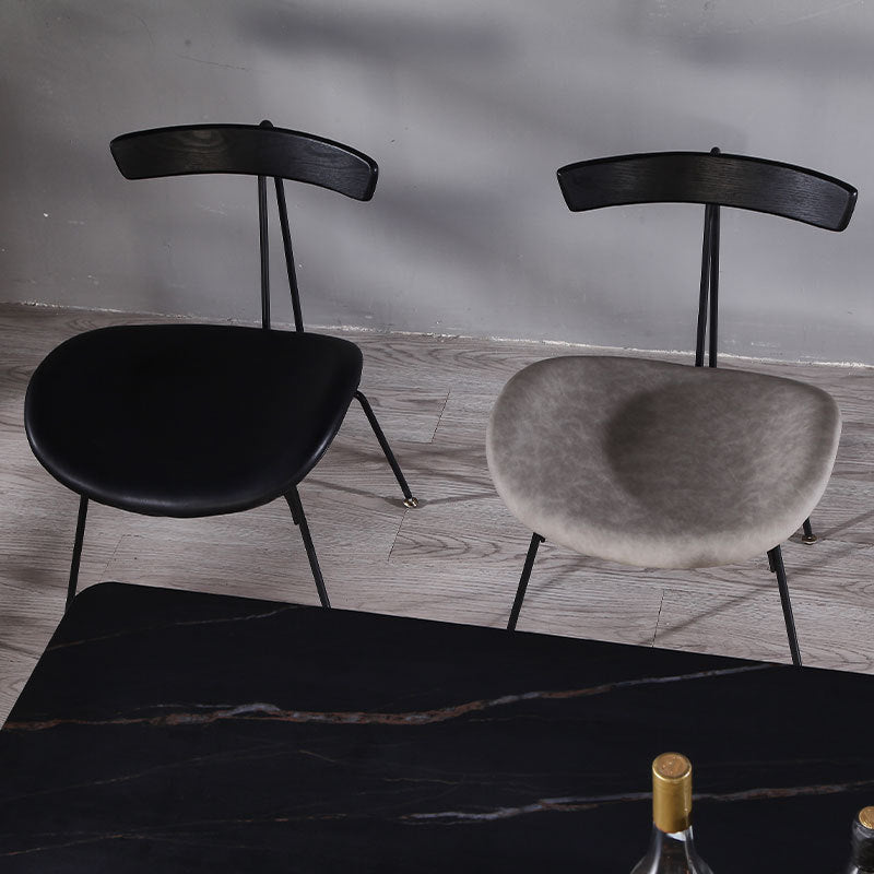 PU Leather Metal Curved Dining Chair