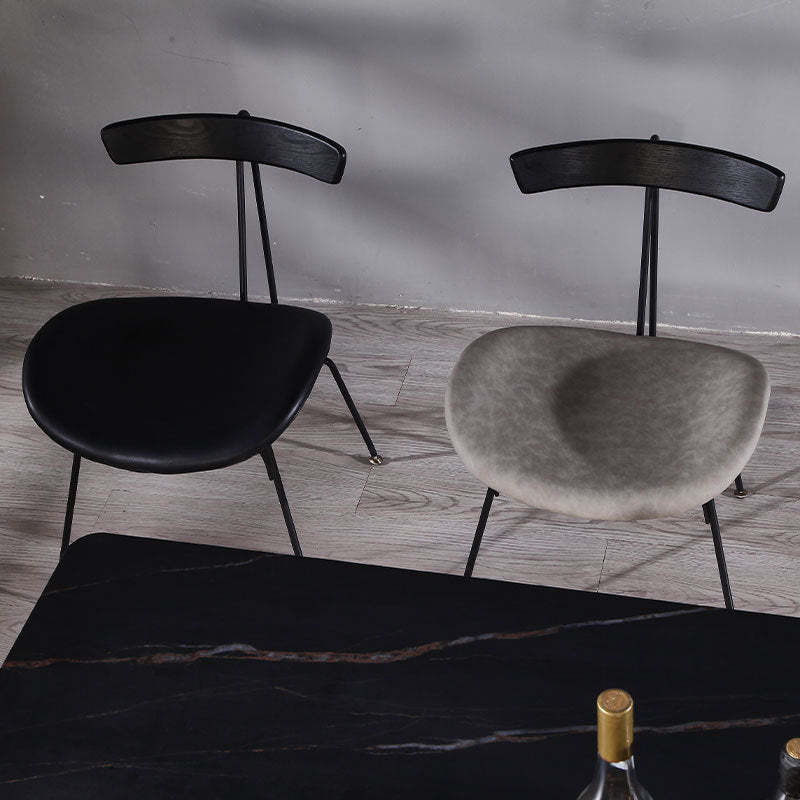 PU Leather Metal Curved Dining Chair