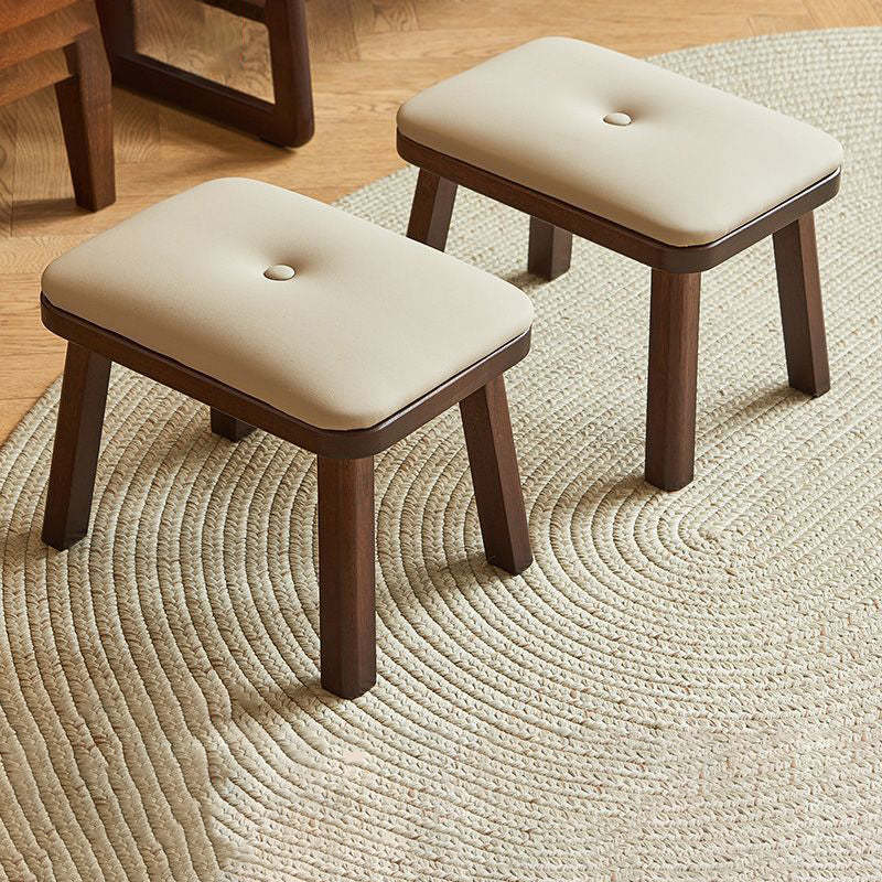 Minimalist PU Leather Solid Wood Chair — Dark Green + Walnut Color
