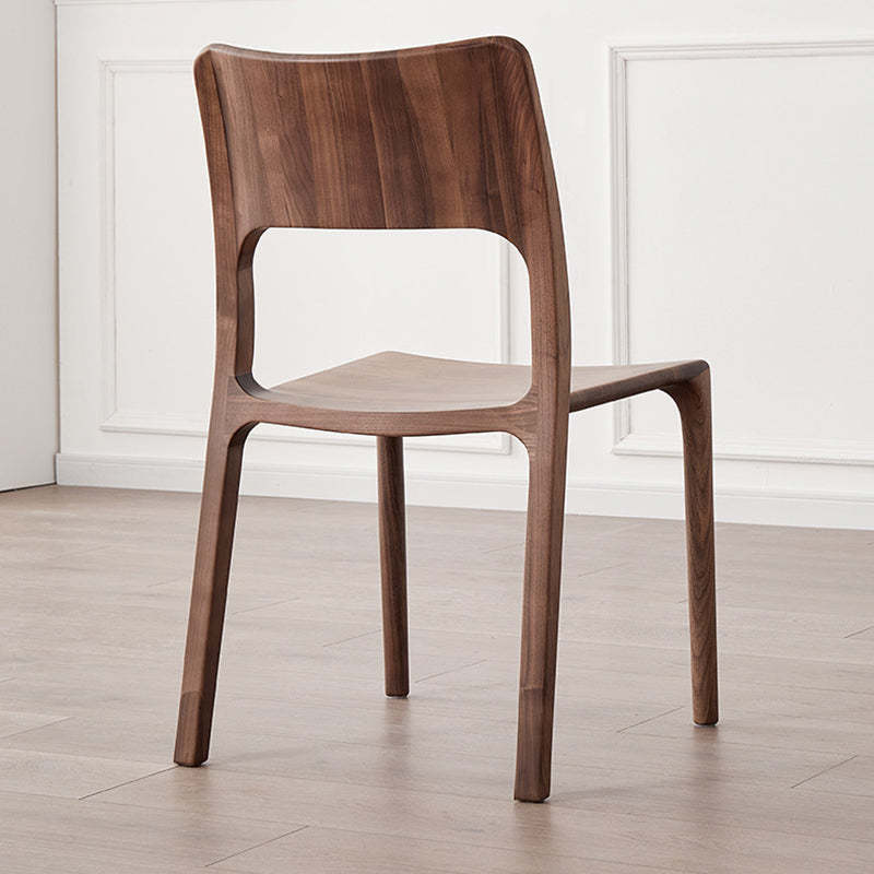 Retro Walnut Square Dining Chair