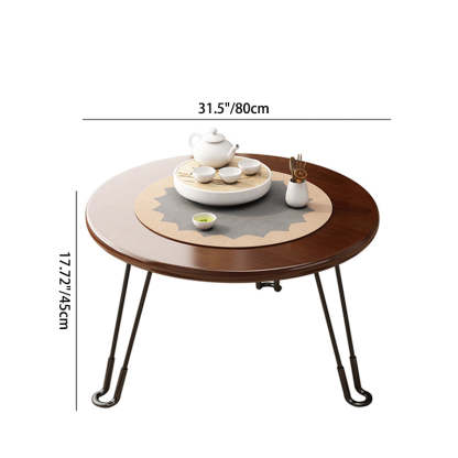 Minimalist Foldable Wood Iron Coffee Table — Walnut