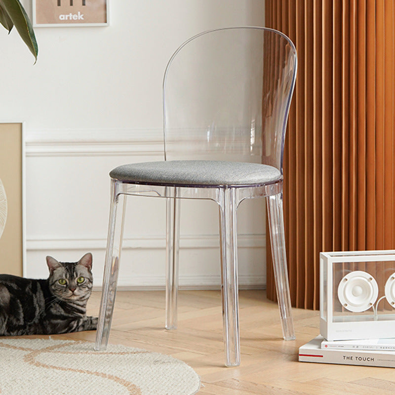 Scandinavian Curved Plastic Fabric Chair