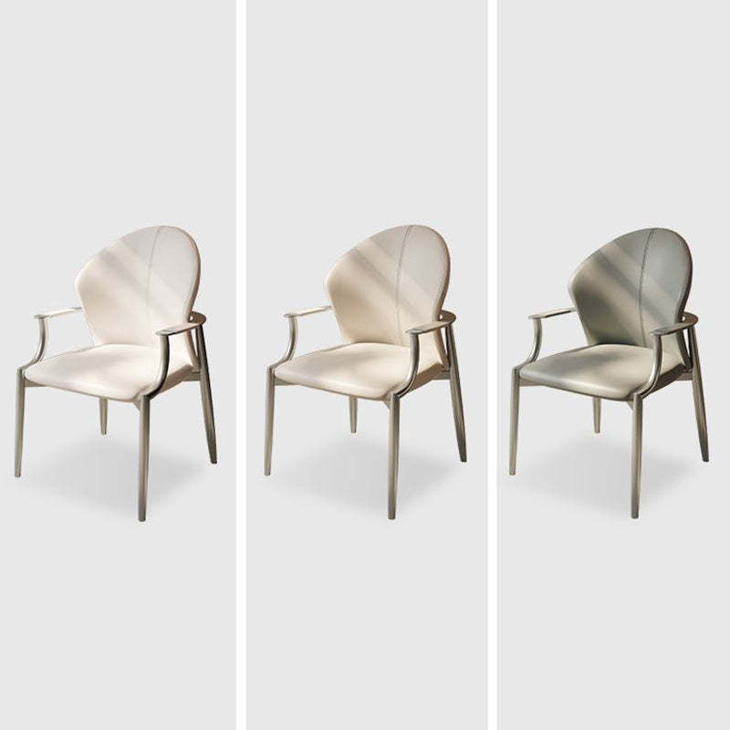 Minimalist Microfiber Leather Square Dining Chair
