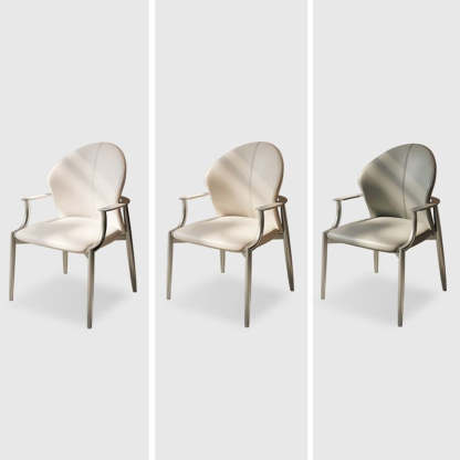 Minimalist Microfiber Leather Square Dining Chair