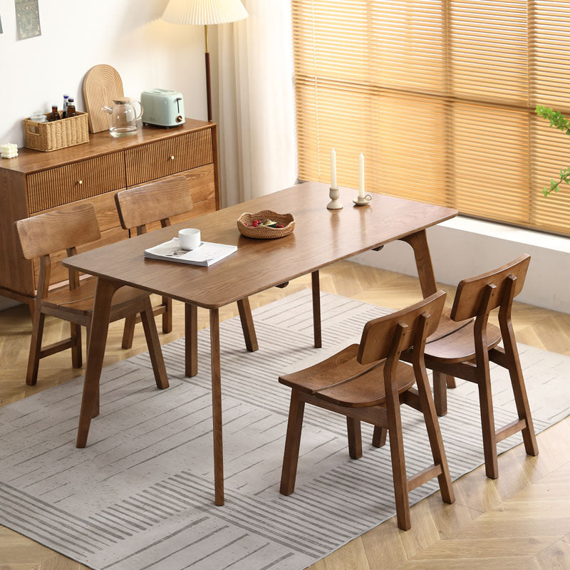 Nordic Ash Wood Rectangular Dining Chair