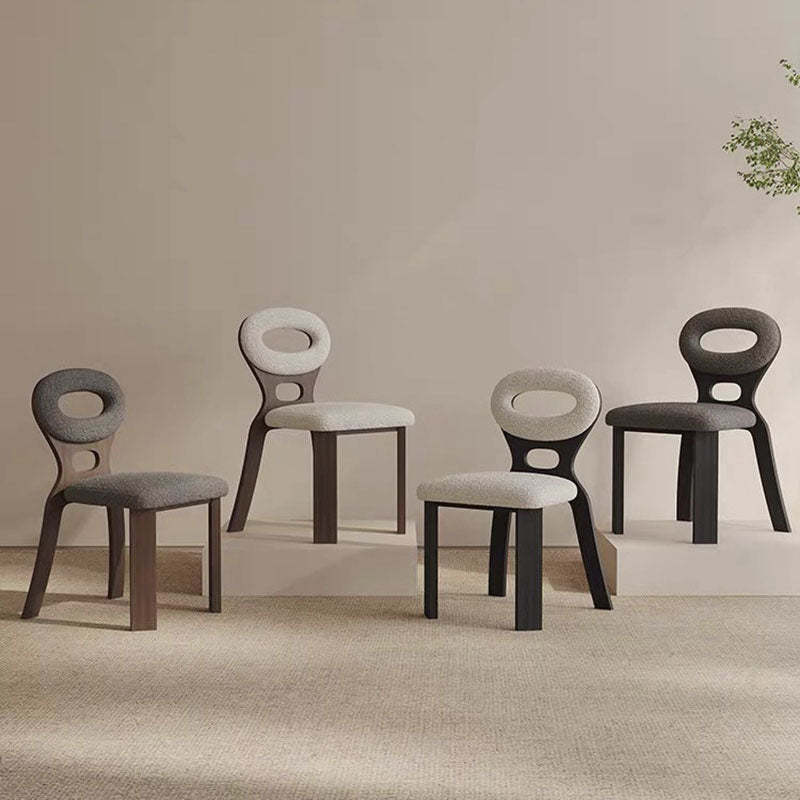 Nordic oval hollowed dining chairs & benches in wood