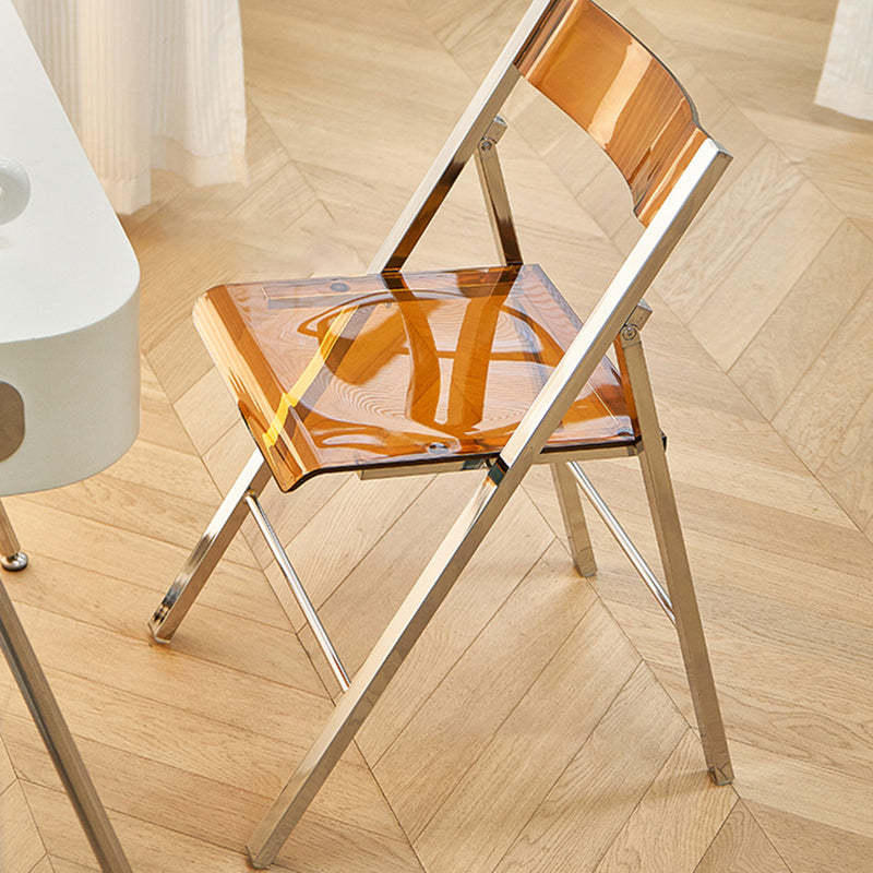 Nordic Acrylic Metal Foldable Dining Chair