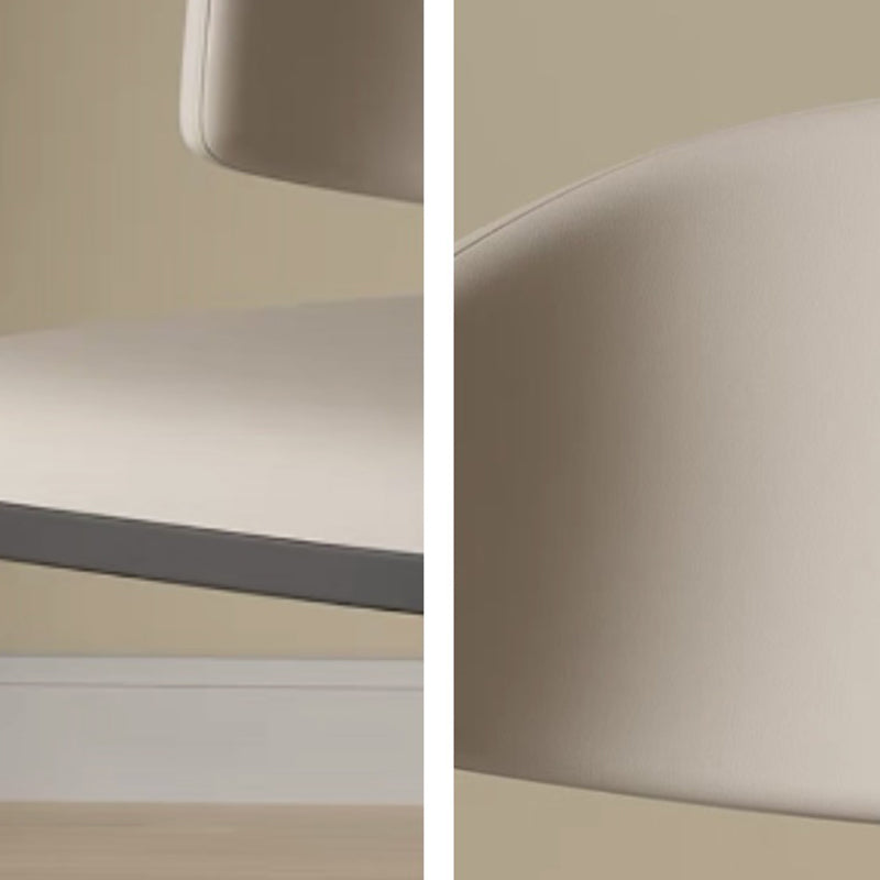 Minimalist Leather Iron Dining Chair