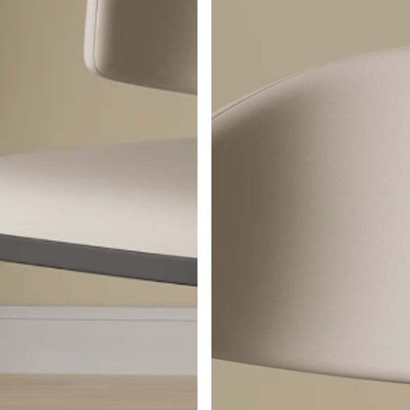 Minimalist Leather Iron Dining Chair