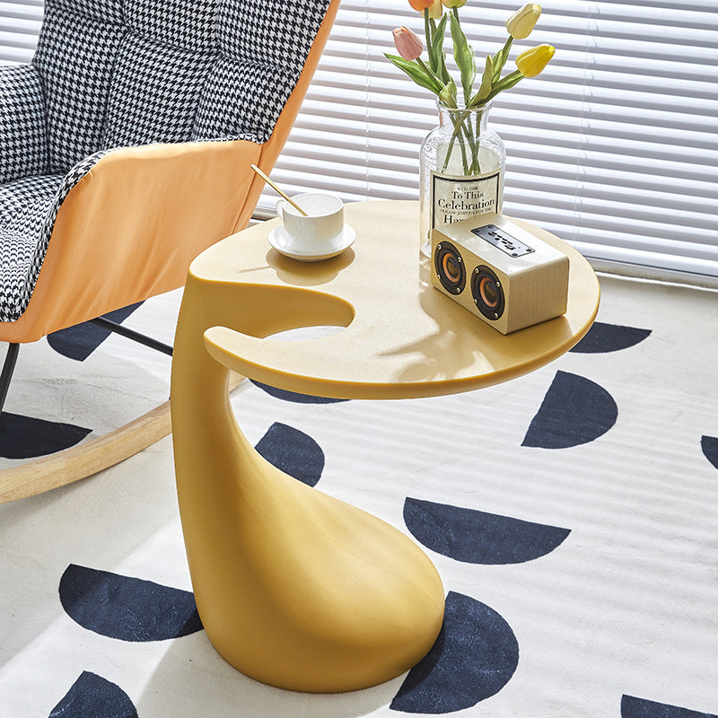 Contemporary Oval Base Plastic End Table