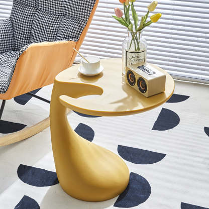 Contemporary Oval Base Plastic End Table