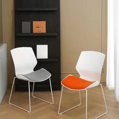 Scandinavian Curved Plastic Steel Desk Chair