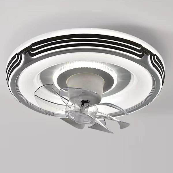 Minimalist Round LED Flush Mount Fan Light