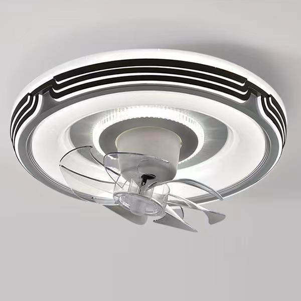 Minimalist Round LED Flush Mount Fan Light
