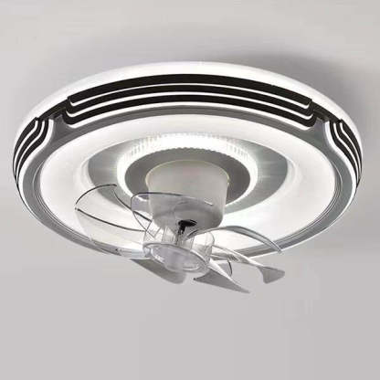 Minimalist Round LED Flush Mount Fan Light