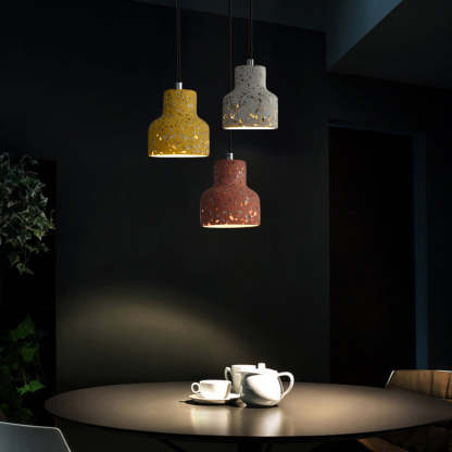 Scandinavian Round Terrazzo Jade Pendant Light