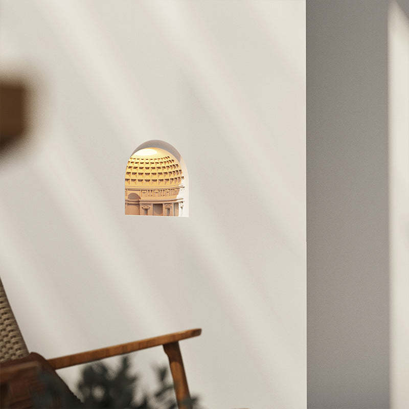 Pantheon Plaster Sensor LED Recessed Wall Sconce Night Light