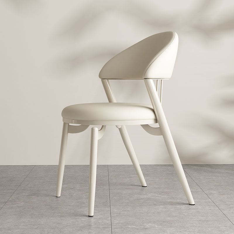 Nordic Leather Upholstered Steel Open Back Dining Chair