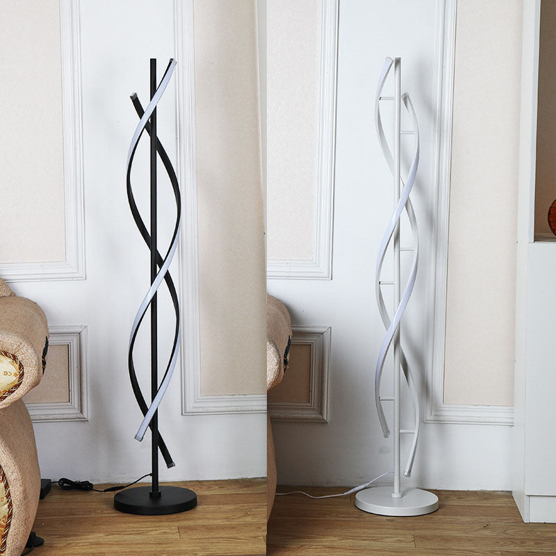 Minimalist Spiral LED Floor Lamp — White / 3 Colors Changeable (Warm/Neutral/White) / 220V-240V For UK/AU