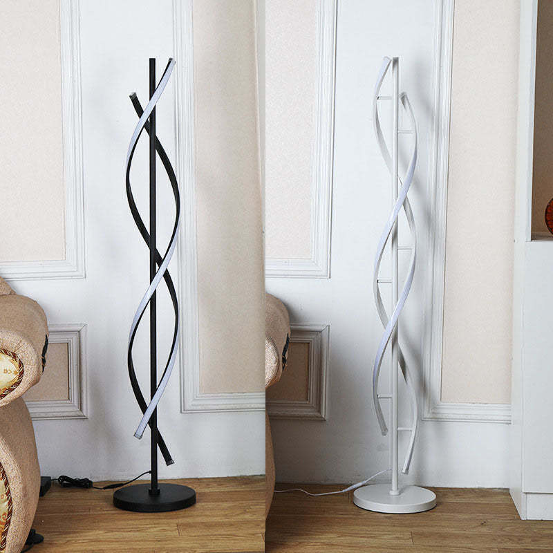 Minimalist Spiral LED Floor Lamp — White / 3 Colors Changeable (Warm/Neutral/White) / 220V-240V For UK/AU