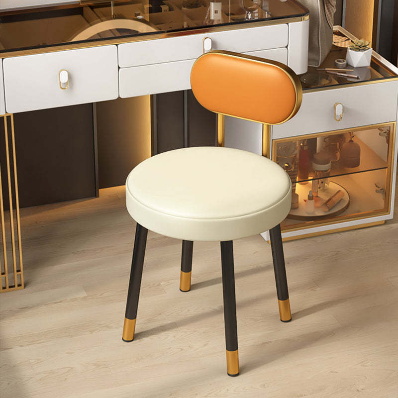Nordic PU Leather Round Vanity Stool