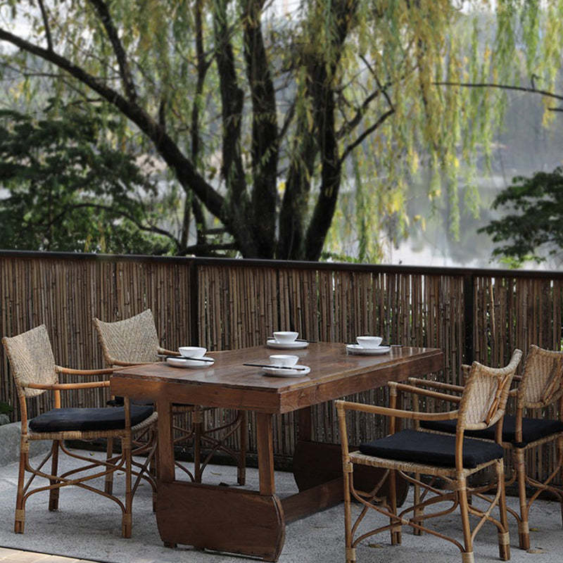 Farmhouse Woven Rattan Dining Chair