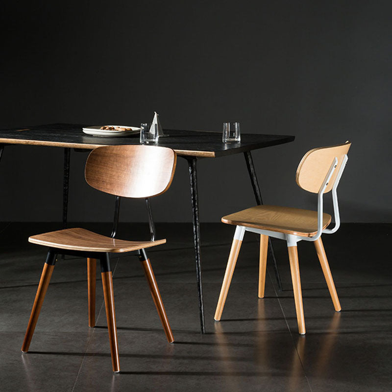 Scandinavian Square Wood Iron Chair