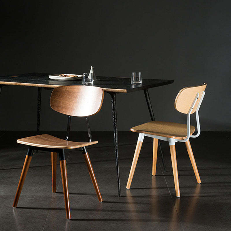 Scandinavian Square Wood Iron Chair