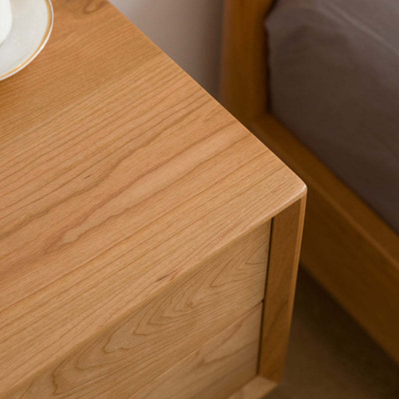 Nordic Solid Wood 2-Drawer Nightstand
