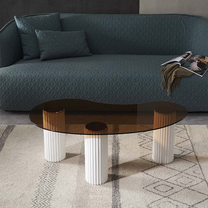 Scandinavian Arch Teardrop Tempered Glass Coffee Table