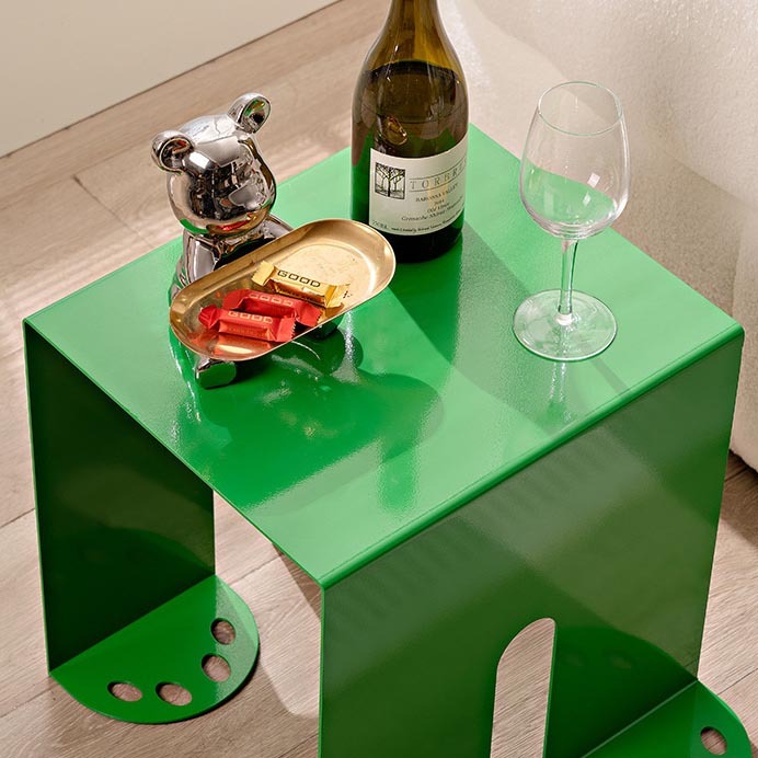 Scandinavian Iron Square End Table