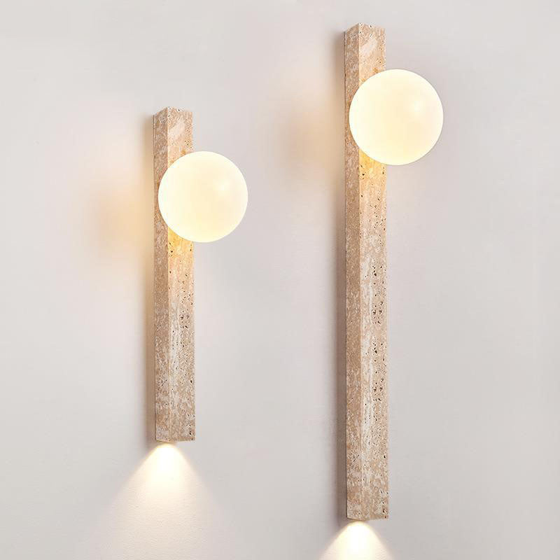 Japanese Long Strip Yellow Travertine Sconce